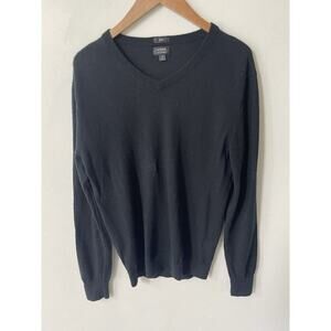 J. Crew Womens V-Neck Sweater Merino Wool Blend Green Pullover Long Sleeve Sz S